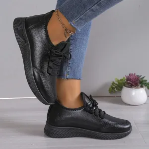 2024 Autumn winter Women's Breathable Non-slip Platform Fashion Casual Shoes Korean Running Shoes Black Sneakers Shoes for Women