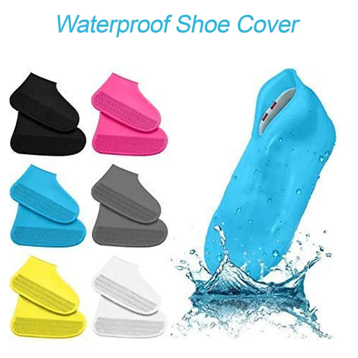 4867 Non-Slip Silicone Rain Reusable Anti skid Waterproof Fordable Boot Shoe Cover (Mix Color)