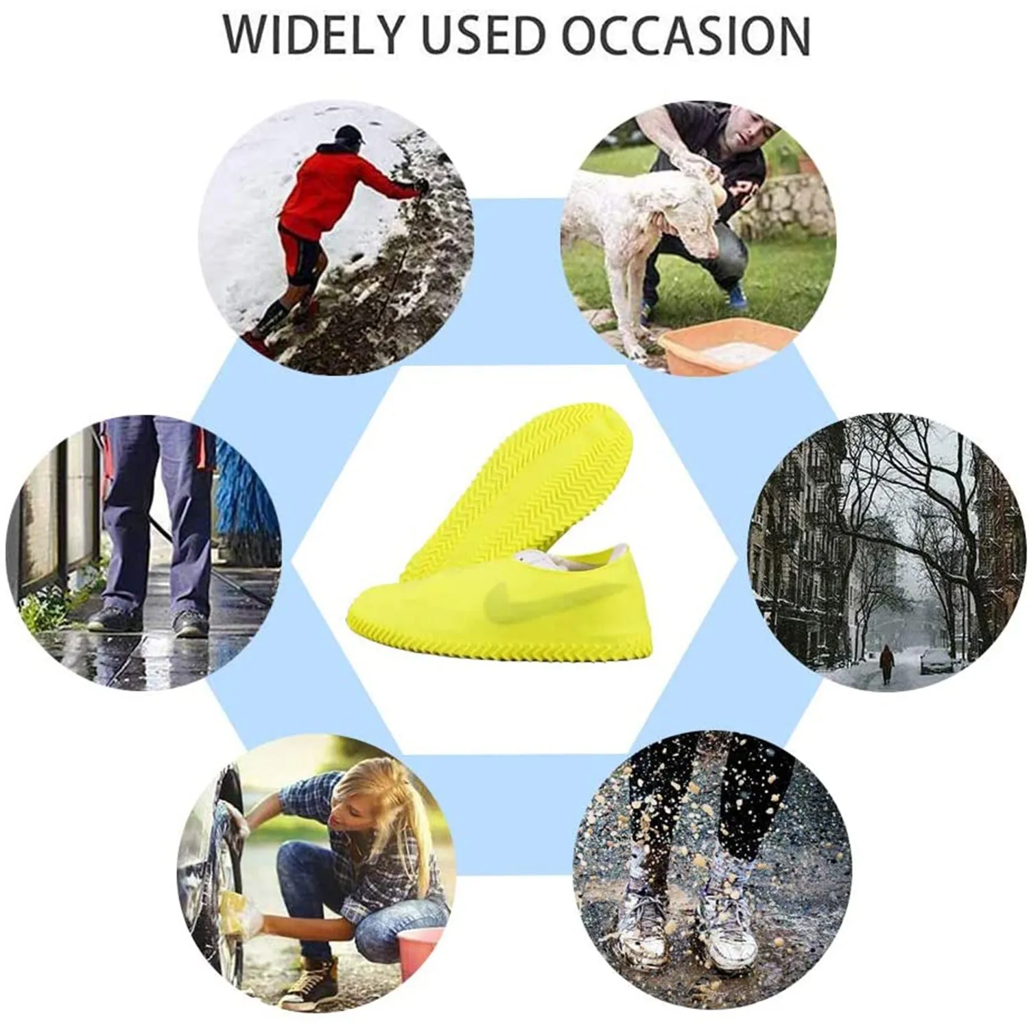 4867A NON-SLIP SILICONE RAIN REUSABLE ANTI SKID WATERPROOF FORDABLE BOOT SHOE COVER (MEDIUM/ Mix Color)