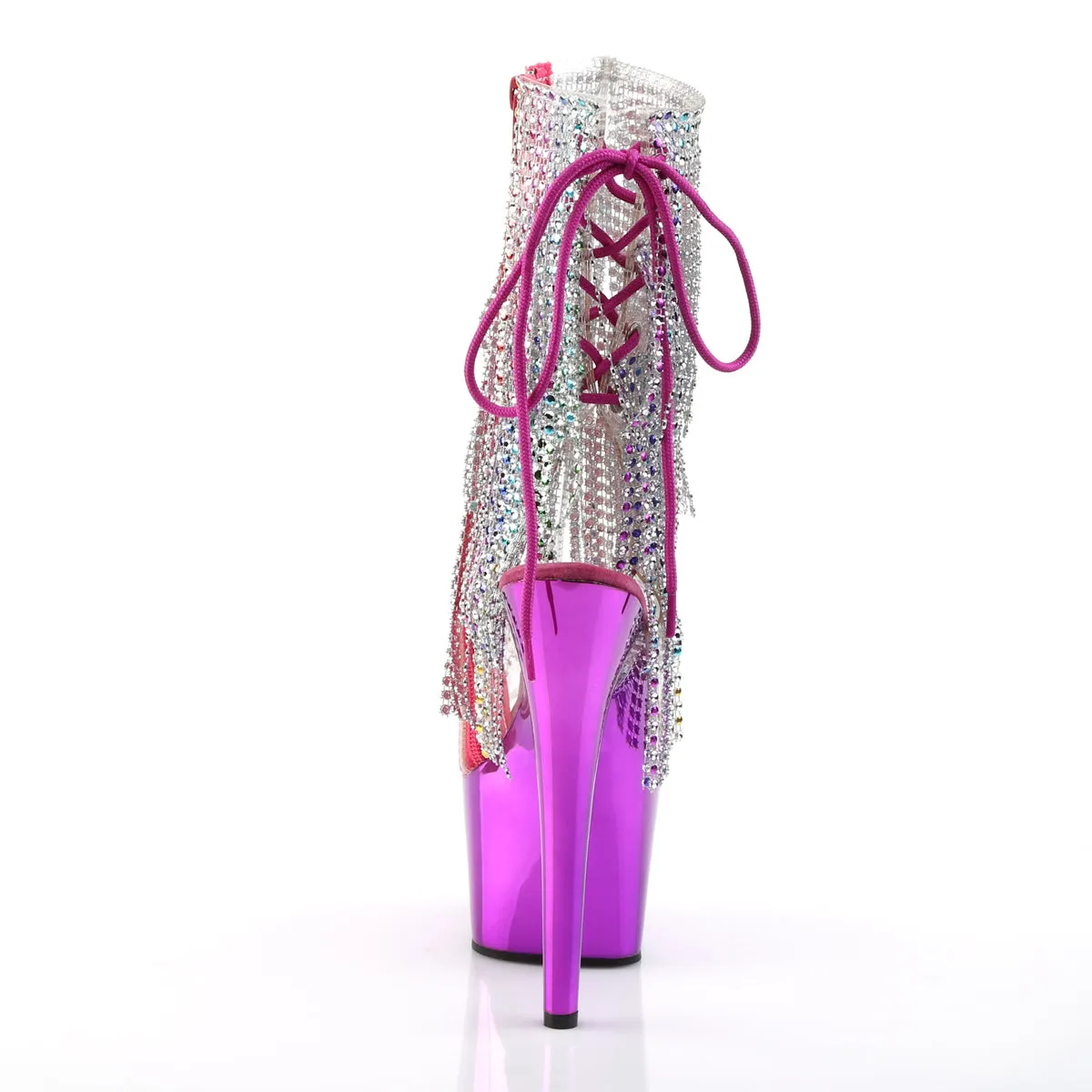 ADORE-1017RSF Pleaser Clear/Fuchsia Sexy Platform Shoes (Pole Dancing Heels)