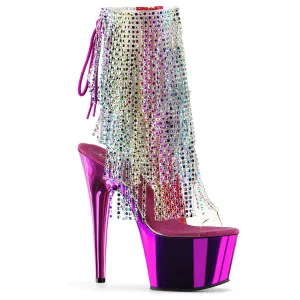 ADORE-1017RSF Pleaser Clear/Fuchsia Sexy Platform Shoes (Pole Dancing Heels)
