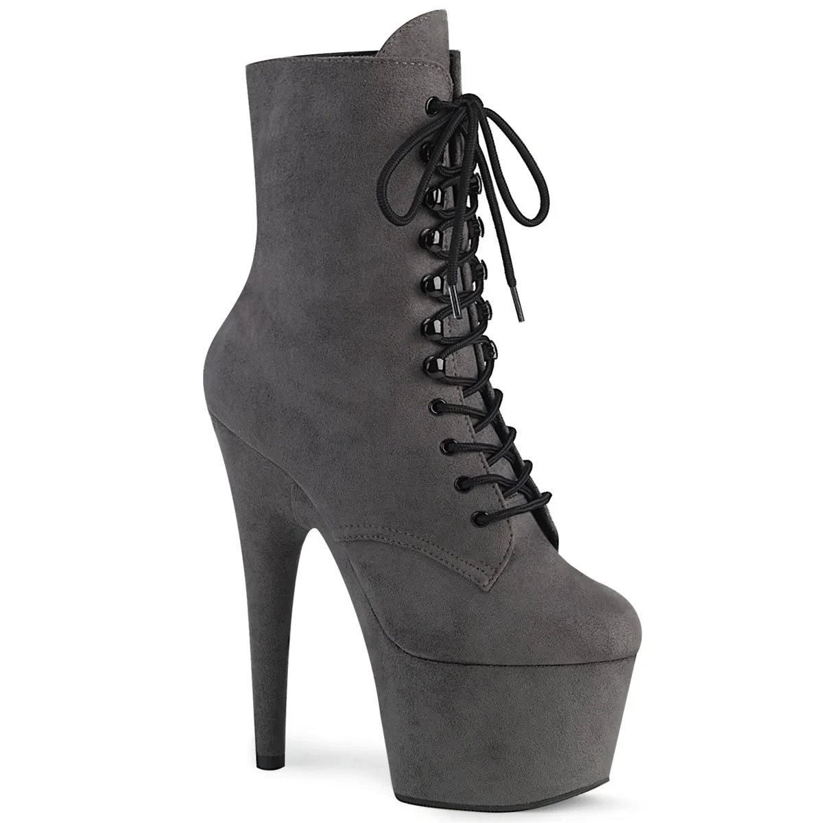 ADORE-1020FS Pleaser Grey Faux Suede Sexy Platform Shoes (Pole Dancing Heels)