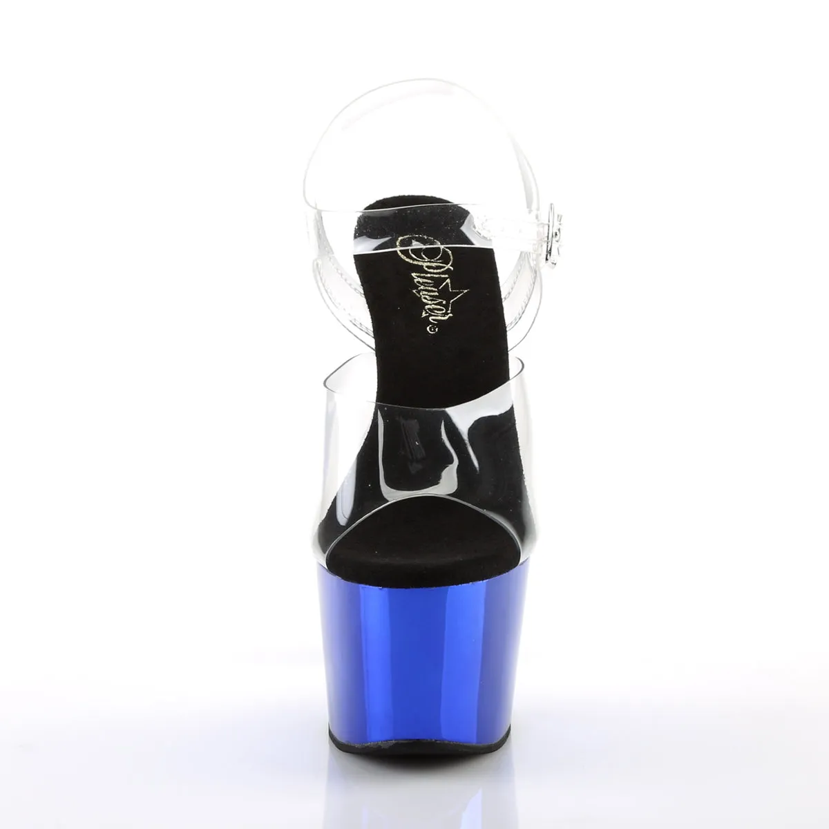 ADORE-708 Pleaser Clear/Blue Sexy Platform Shoes (Pole Dancing Heels)