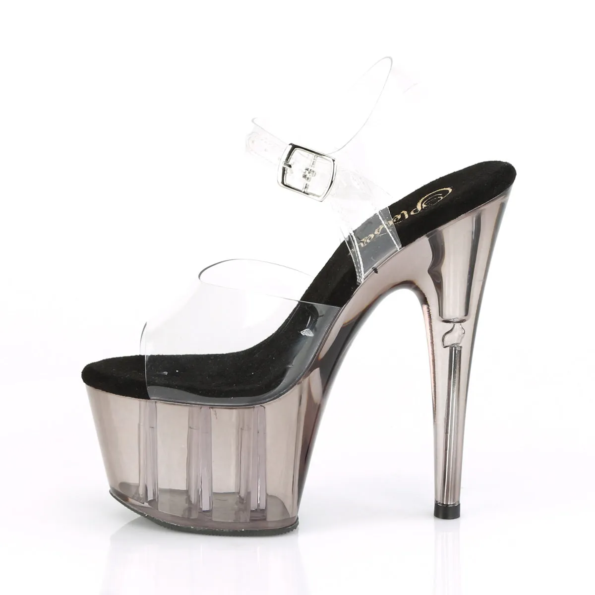 ADORE-708T Pleaser Clear/Smoke Tinted Sexy Platform Shoes (Pole Dancing Heels)