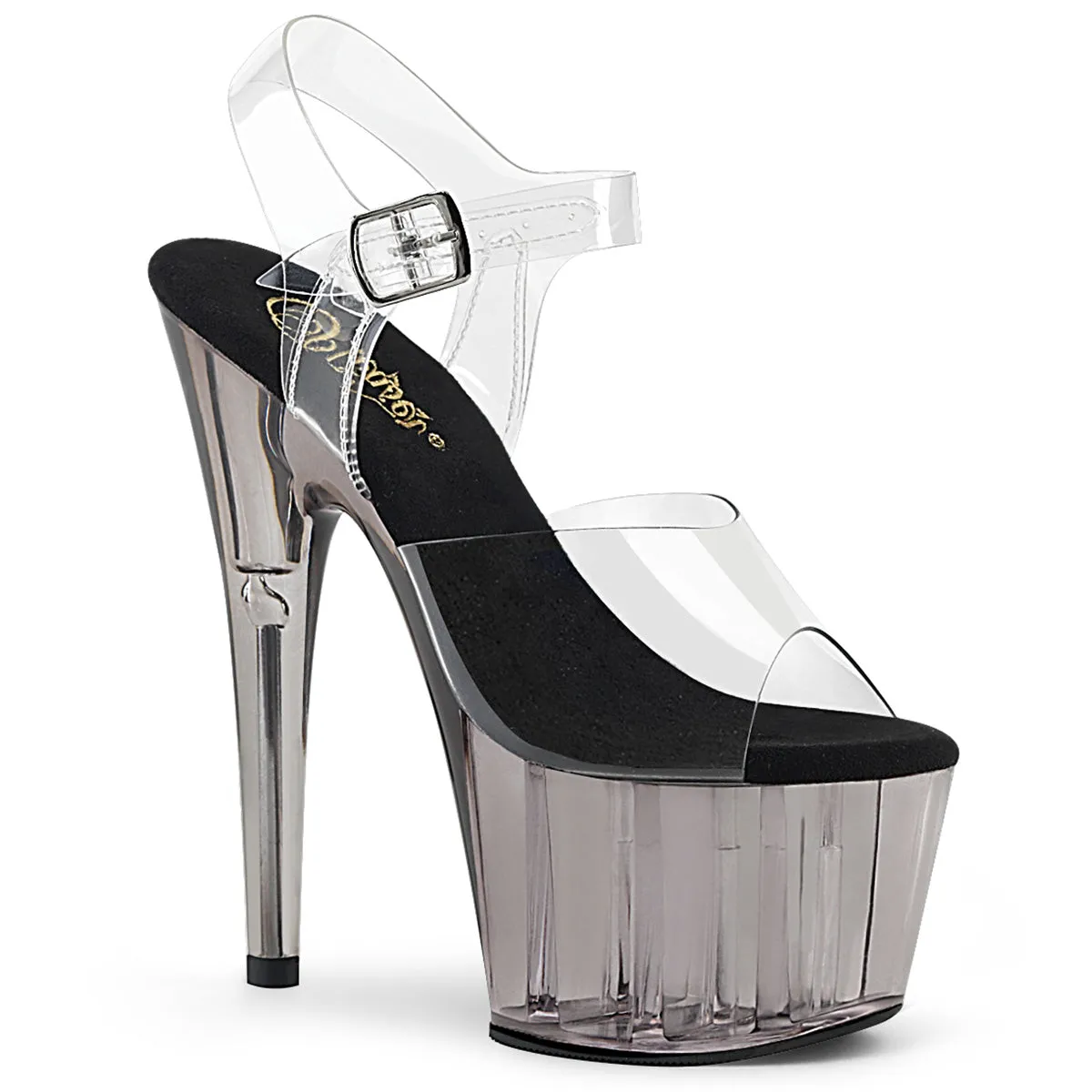 ADORE-708T Pleaser Clear/Smoke Tinted Sexy Platform Shoes (Pole Dancing Heels)
