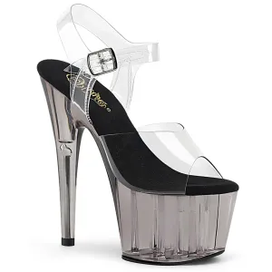 ADORE-708T Pleaser Clear/Smoke Tinted Sexy Platform Shoes (Pole Dancing Heels)