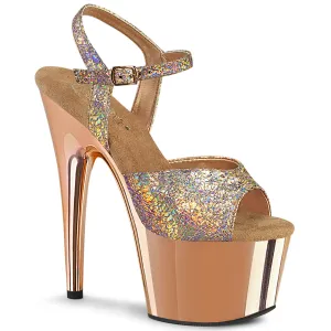 ADORE-709HM Pleaser Rose Gold Glitter Sexy Platform Shoes (Pole Dancing Heels)