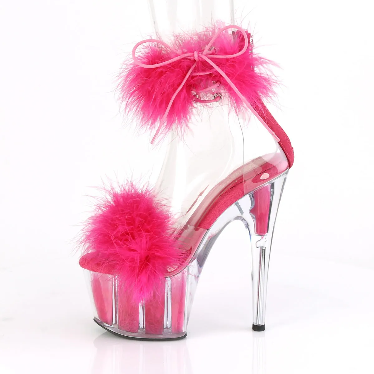 ADORE-724F Pleaser Clear/Hot Pink Sexy Platform Shoes (Pole Dancing Heels)