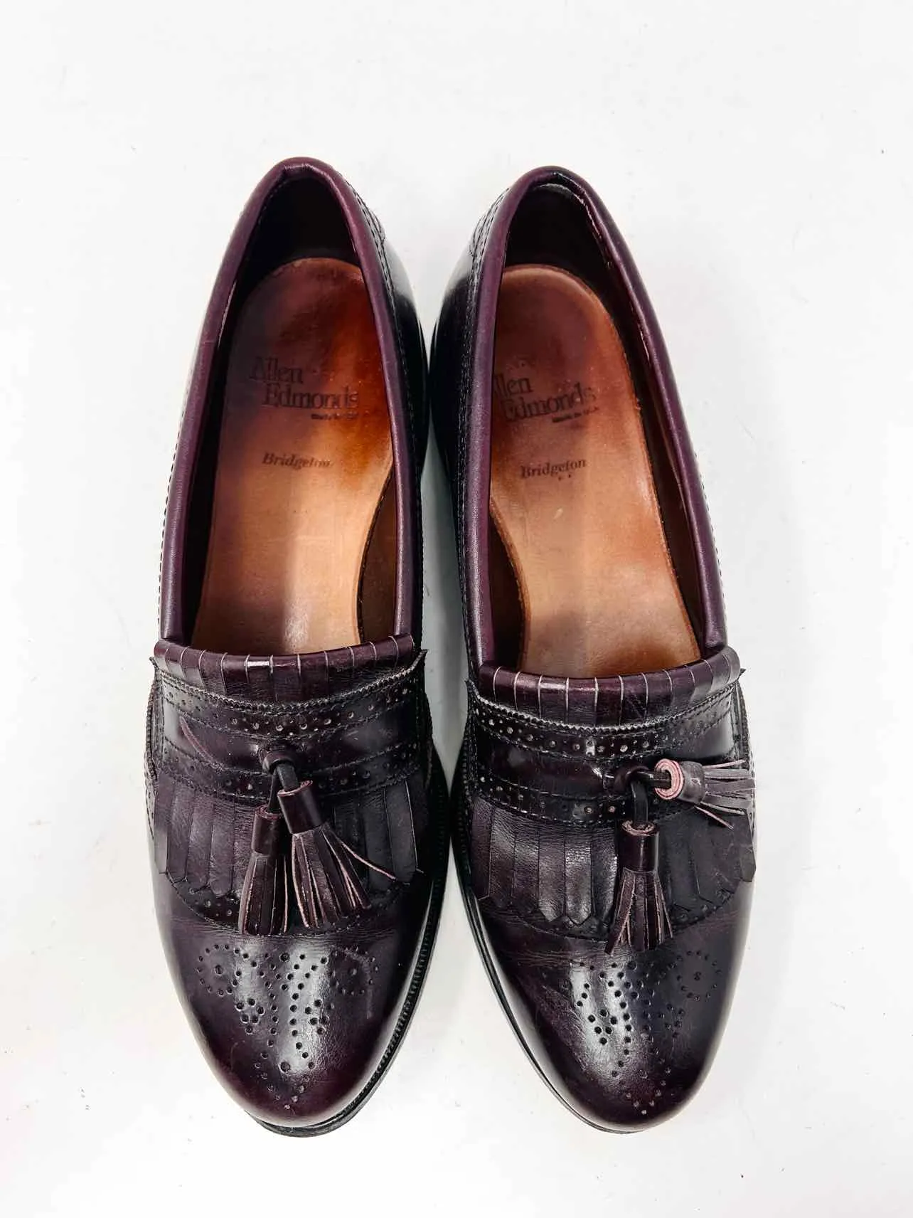 Allen Edmonds Size 9.5 Chocolate Tassled Leather AS IS Men's Loafers- Men's
