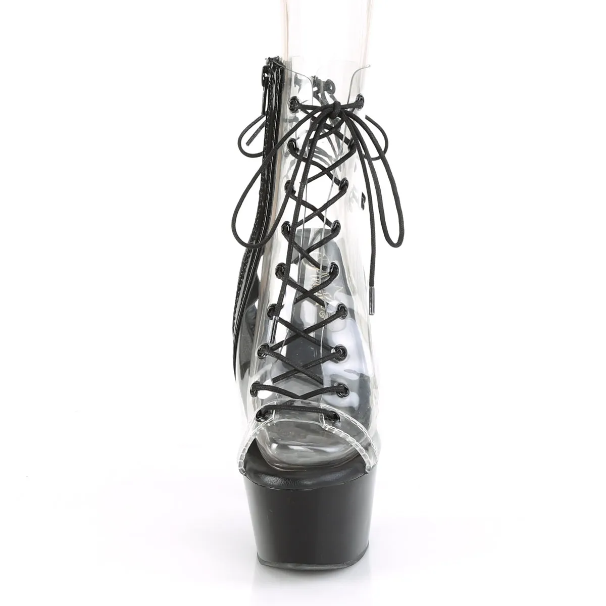 ASPIRE-600-30 Pleaser Clear/Black Sexy Platform Shoes (Pole Dancing Heels)