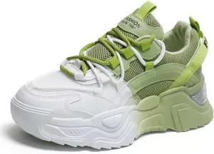 Chunky Sneakers for Women Platform Dad Shoes Gradient Color Casual Thick Sole Walking Sport Work Lace Up for Girl