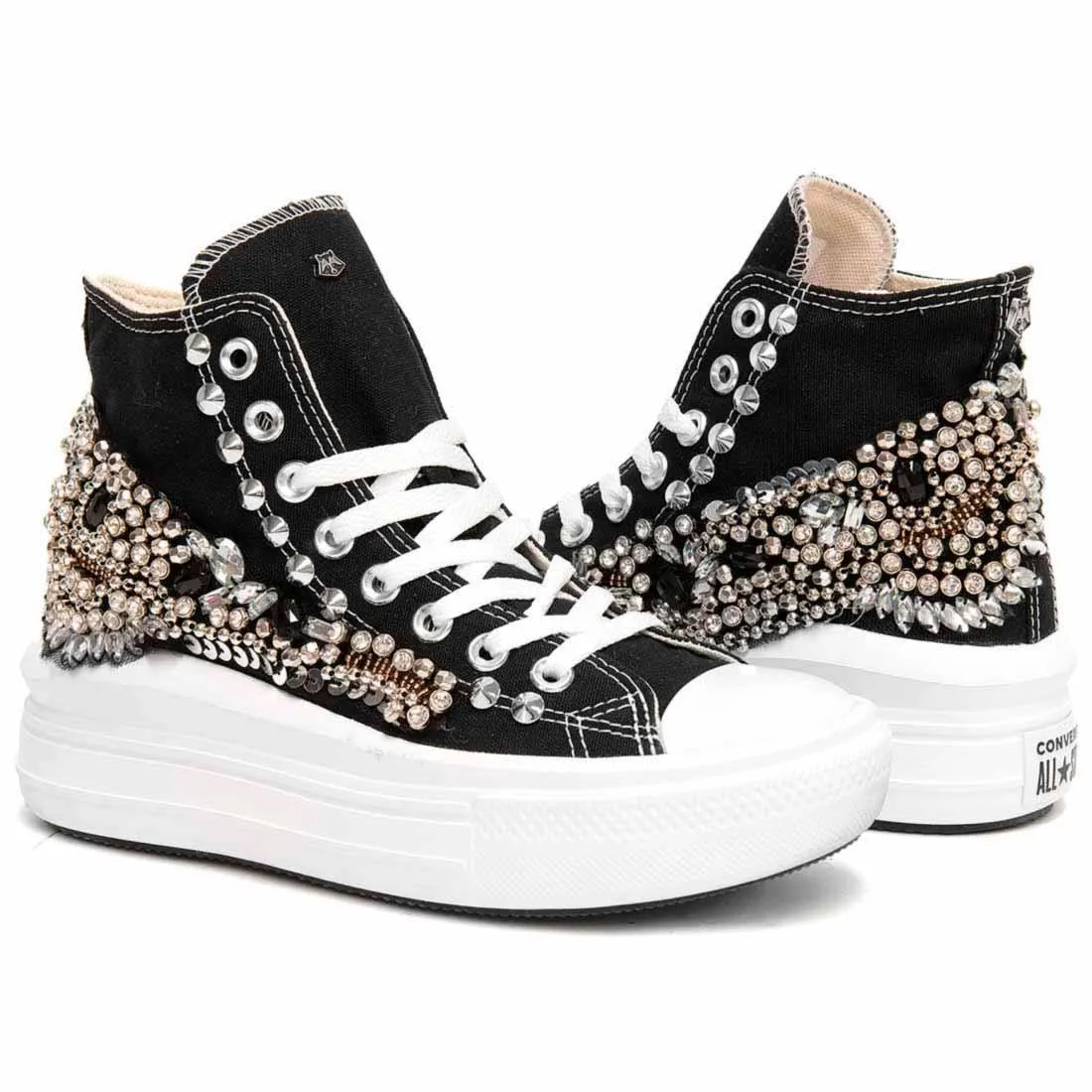Converse All Star Alte Move con Gioielli - Nere