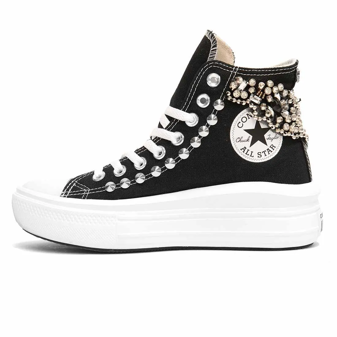 Converse All Star Alte Move con Gioielli - Nere