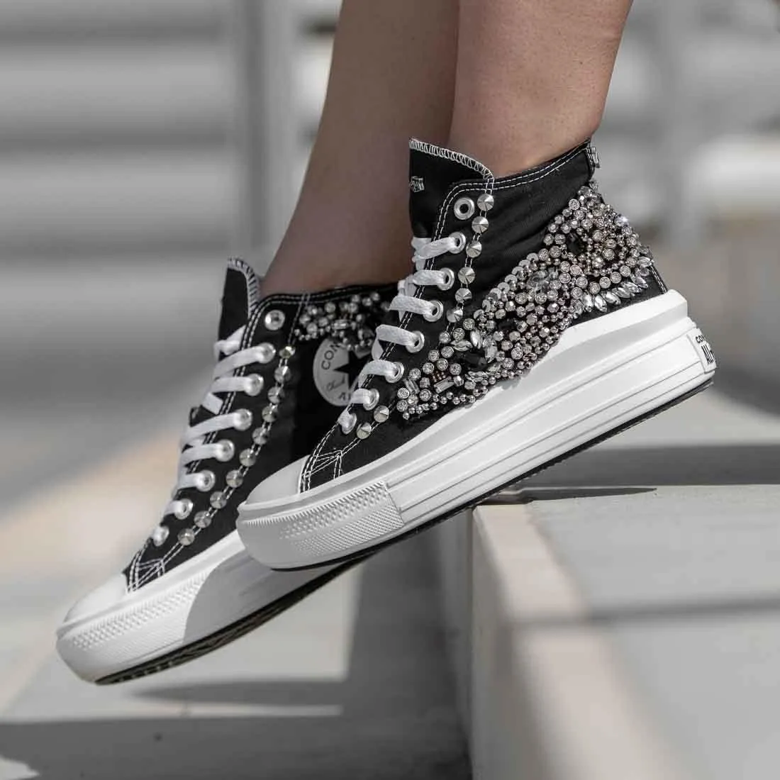 Converse All Star Alte Move con Gioielli - Nere