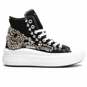 Converse All Star Alte Move con Gioielli - Nere