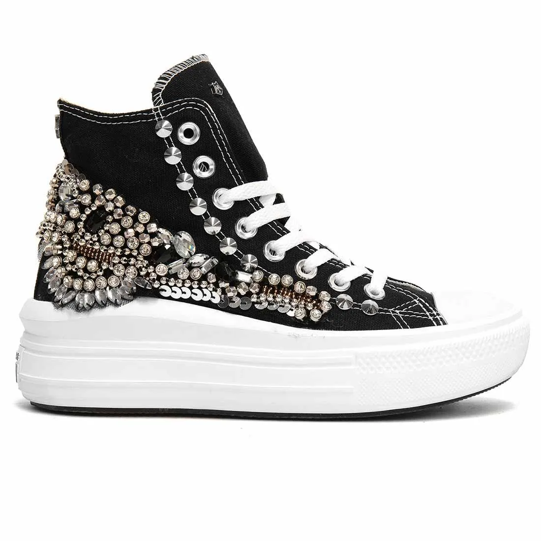 Converse All Star Alte Move con Gioielli - Nere
