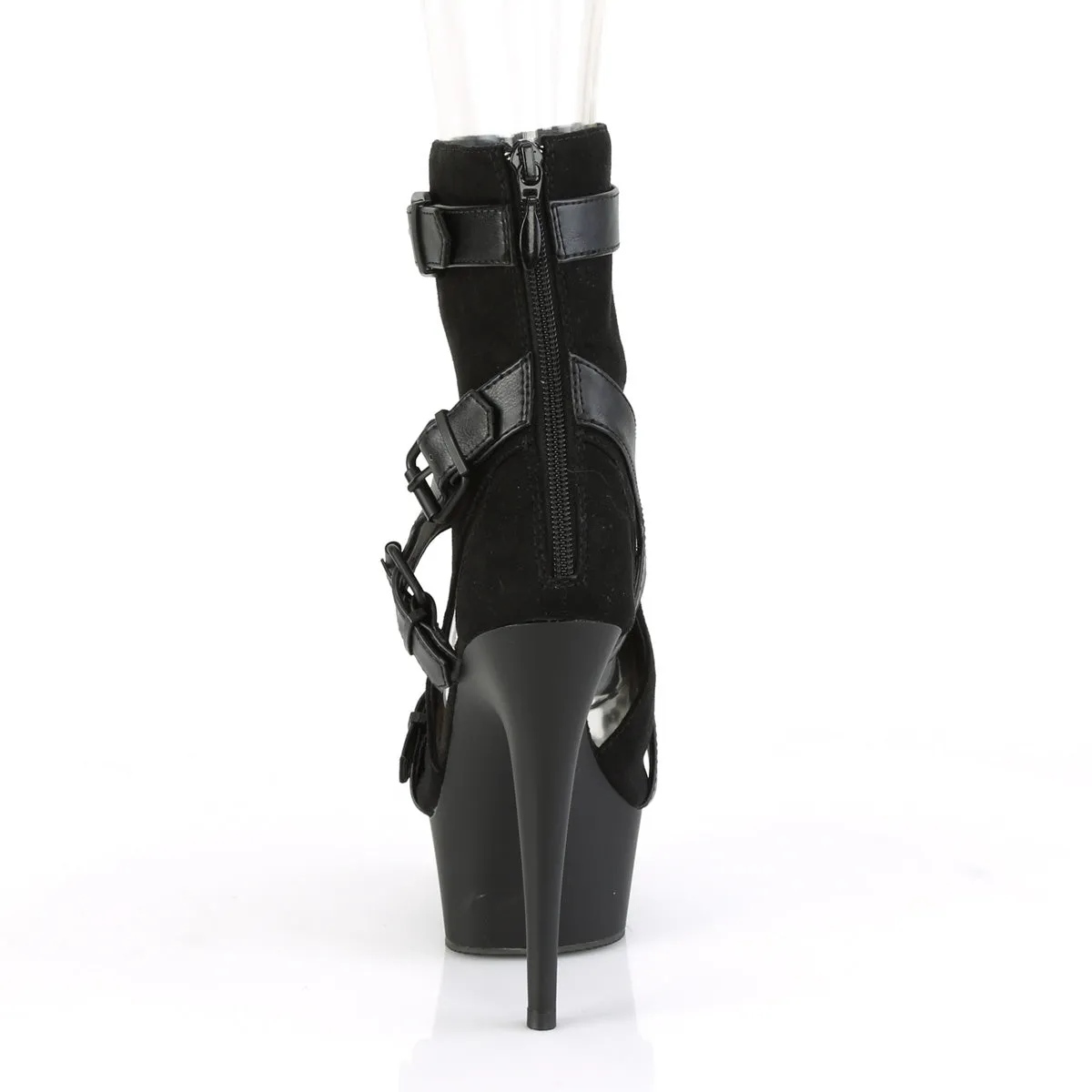 DELIGHT-1037 Pleaser Black Faux Suede Sexy Platform Shoes (Pole Dancing Heels)