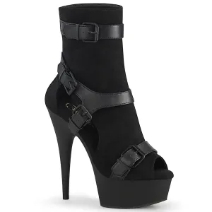 DELIGHT-1037 Pleaser Black Faux Suede Sexy Platform Shoes (Pole Dancing Heels)