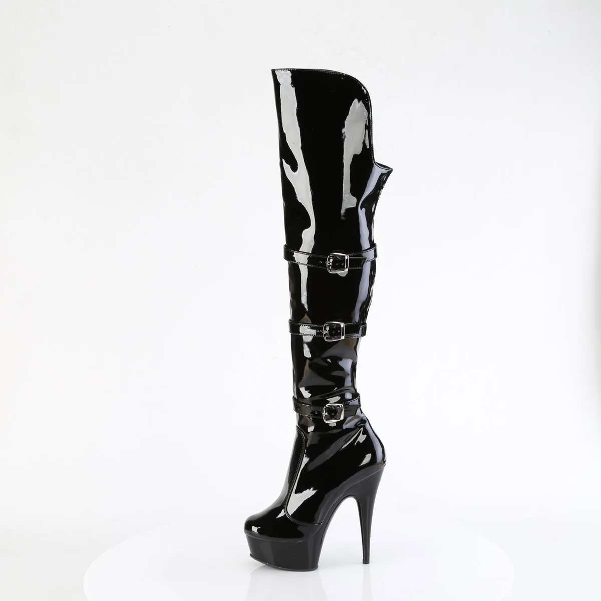 DELIGHT-3018 Pleaser Black Patent Sexy Platform Shoes (Pole Dancing Heels)
