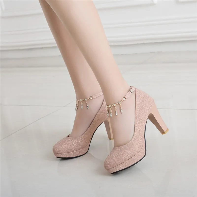 Fashion Female High Heels Sexy Shoes Luxury Gold Silver Pink Women's Heels Pumps Elegant Party Office Wedding Shoe Large Size 45