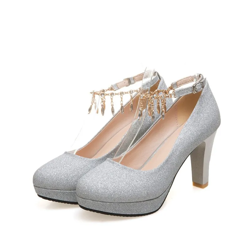 Fashion Female High Heels Sexy Shoes Luxury Gold Silver Pink Women's Heels Pumps Elegant Party Office Wedding Shoe Large Size 45