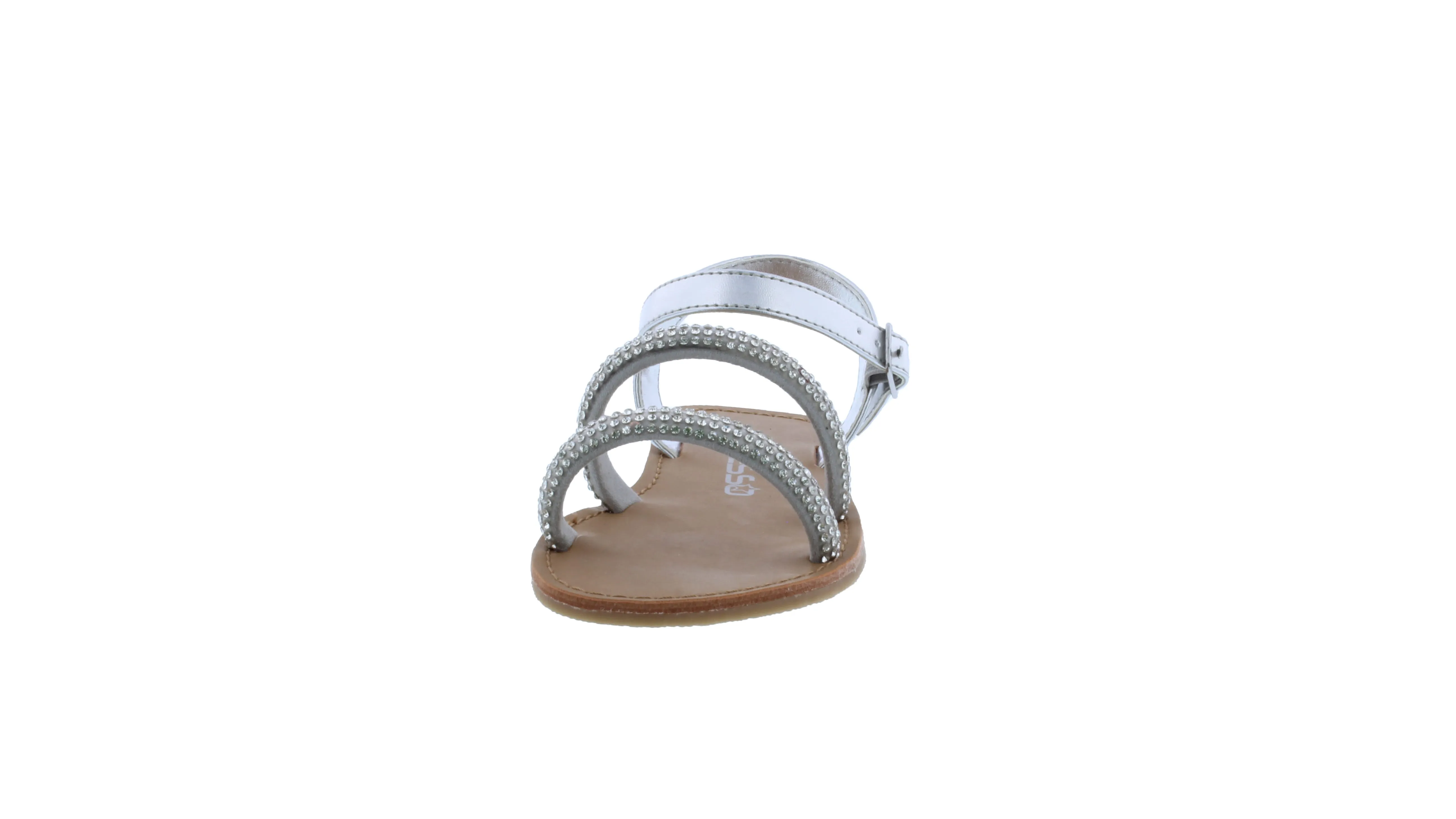 Girls Double Strap Vamp Rhinestone Sandal