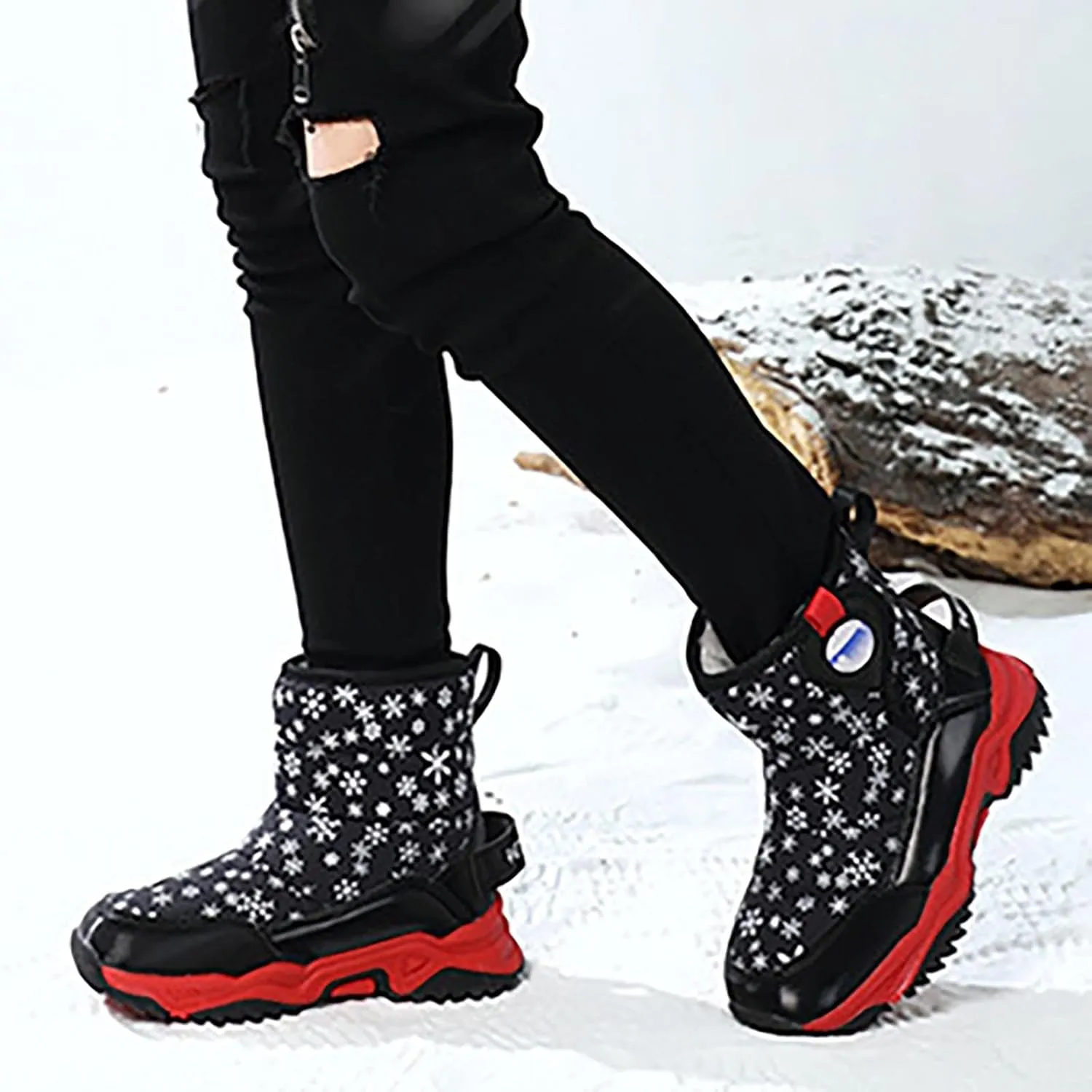 Kids Girls Insulated Fr Winter Warm Snow Boots Size 6 Boots Toddler Water Proof Shoes Girls Big Kids Snow Shoes