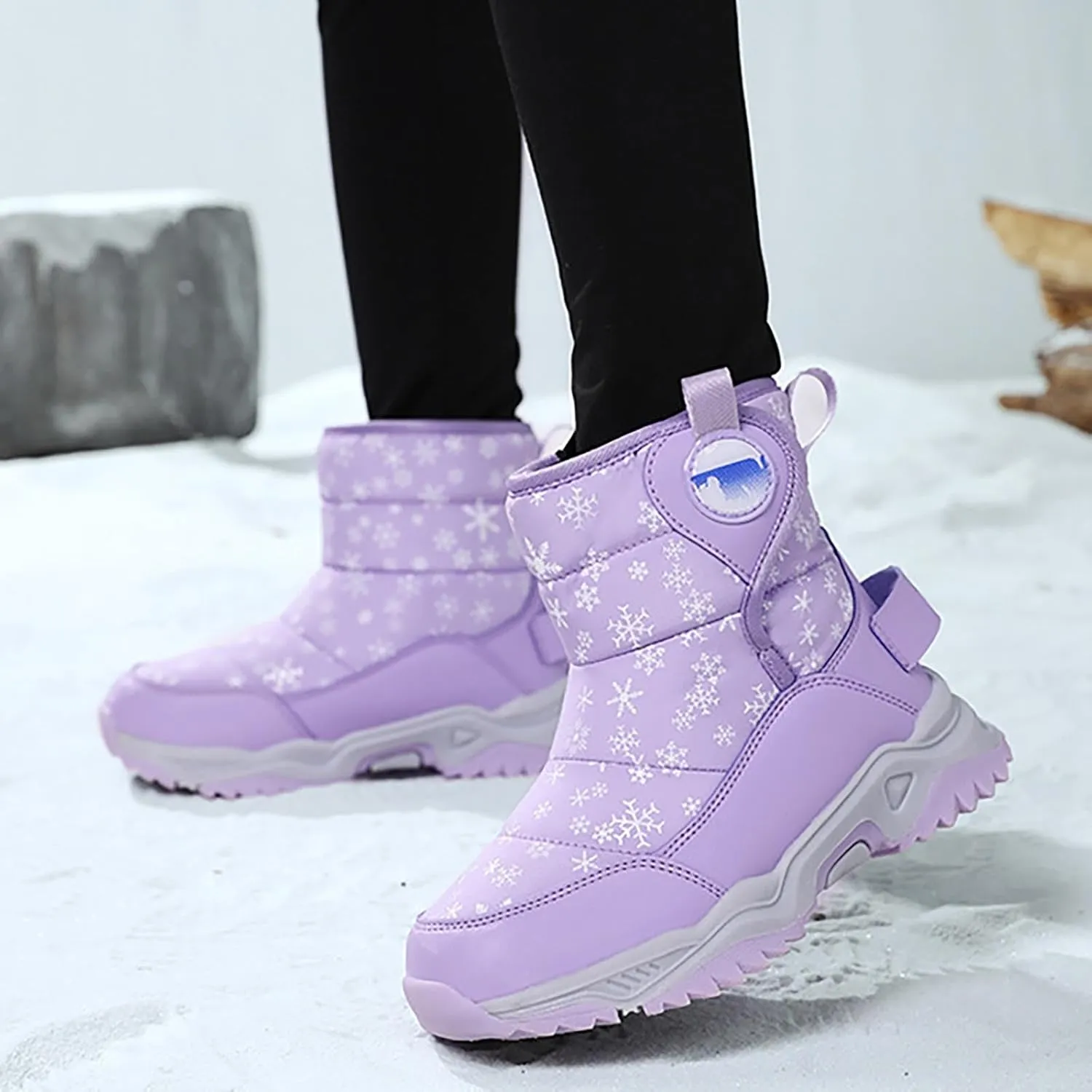 Kids Girls Insulated Fr Winter Warm Snow Boots Size 6 Boots Toddler Water Proof Shoes Girls Big Kids Snow Shoes