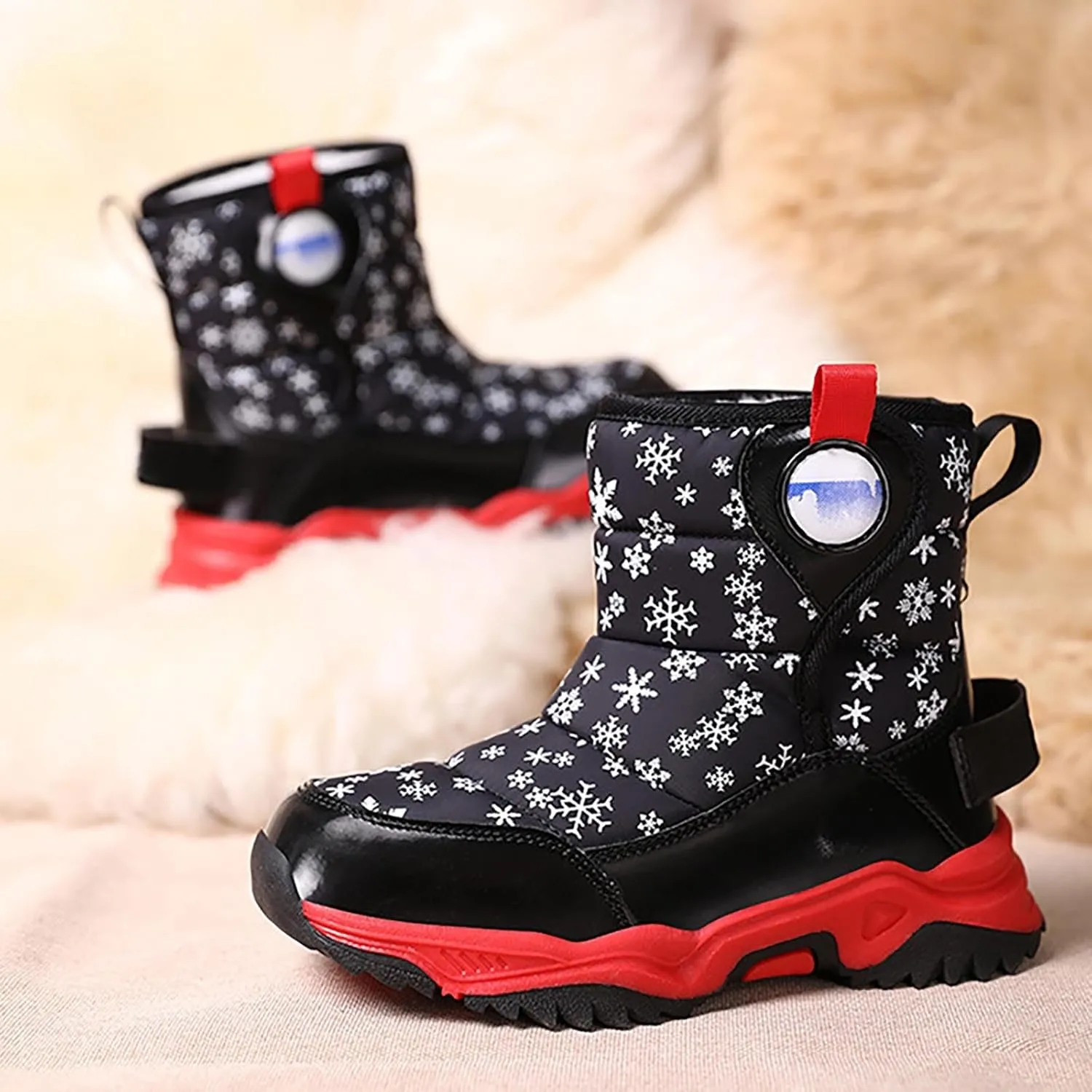 Kids Girls Insulated Fr Winter Warm Snow Boots Size 6 Boots Toddler Water Proof Shoes Girls Big Kids Snow Shoes