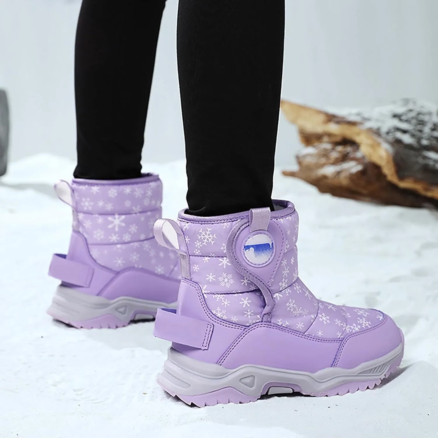 Kids Girls Insulated Fr Winter Warm Snow Boots Size 6 Boots Toddler Water Proof Shoes Girls Big Kids Snow Shoes
