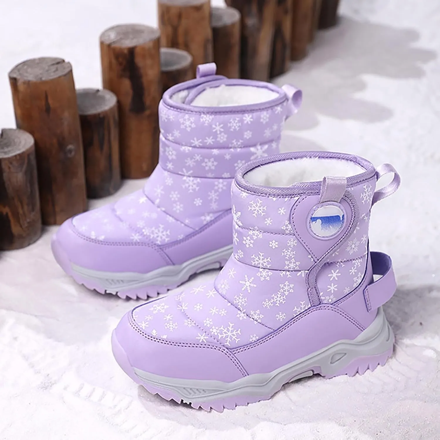 Kids Girls Insulated Fr Winter Warm Snow Boots Size 6 Boots Toddler Water Proof Shoes Girls Big Kids Snow Shoes