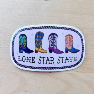 Lone Star State Buckle Boots Texas Sticker