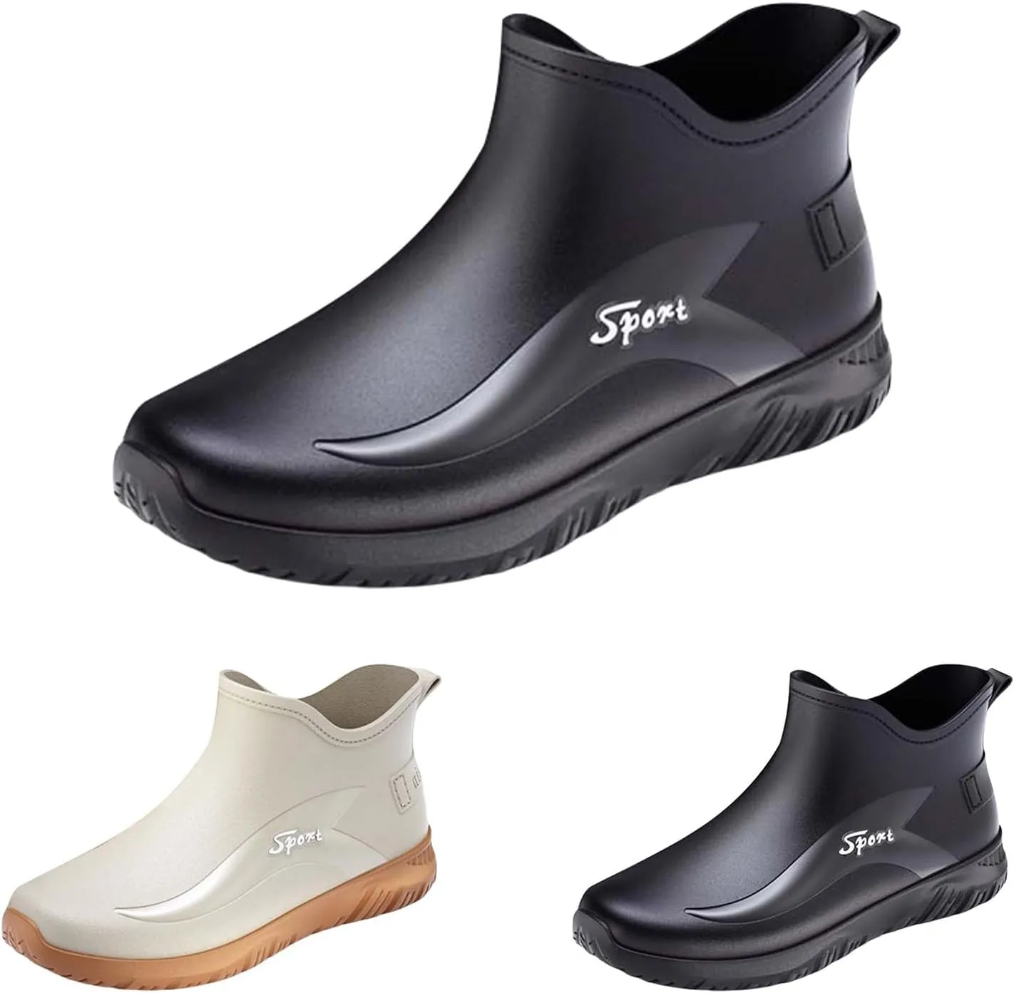 Men's Waterproof Rubber Boots Ankle Rain Boots Mud Booties Gardening Farming Camping Fishing Sports Shoes