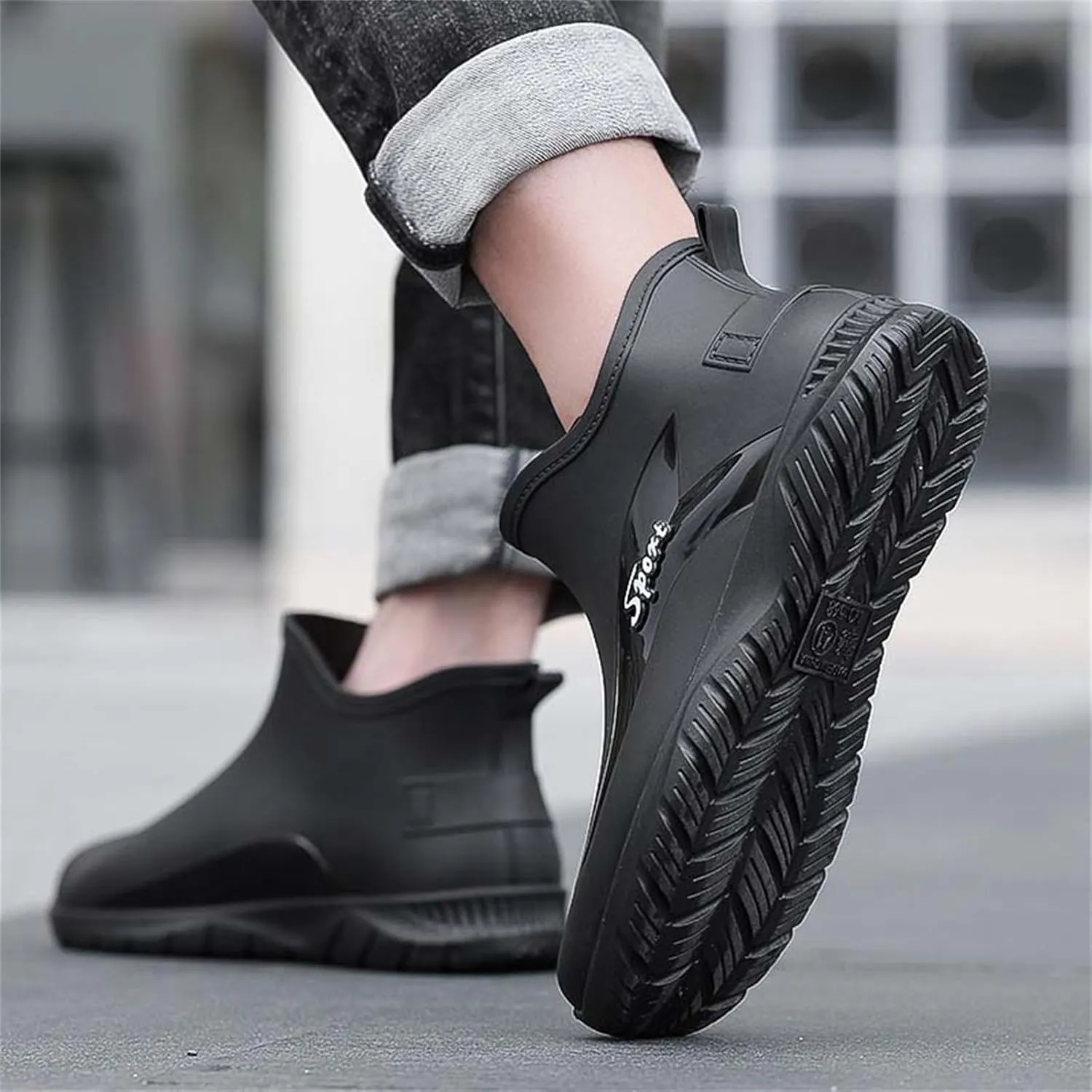 Men's Waterproof Rubber Boots Ankle Rain Boots Mud Booties Gardening Farming Camping Fishing Sports Shoes