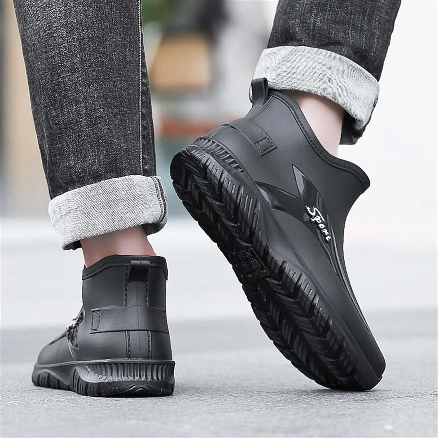 Men's Waterproof Rubber Boots Ankle Rain Boots Mud Booties Gardening Farming Camping Fishing Sports Shoes