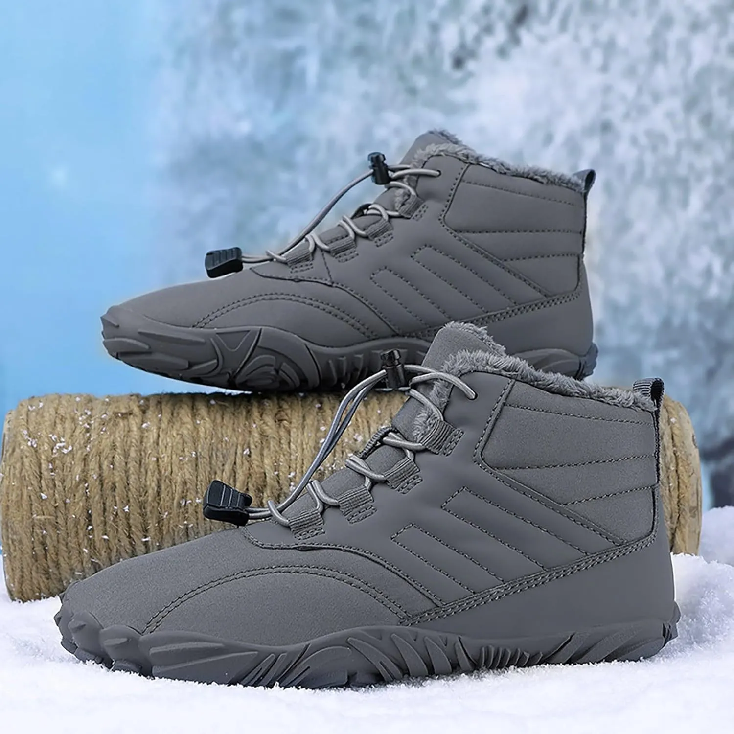 Mens Work Boots Wide Width Hiking Sneakers Women's Slip On Warm Safety Shoes for Women Non Slip Slip On Platform Shoes Lightweight Comfortable Hike Grounded Footwear