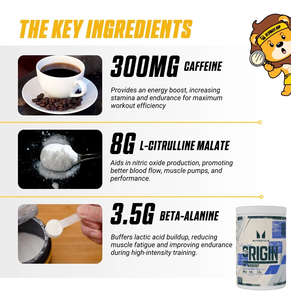 MyProtein Origin Pre Workout, 300mg Caffeine, Elevate Endurance, Boost Performance, Various Flavors, 600g, 60 servings