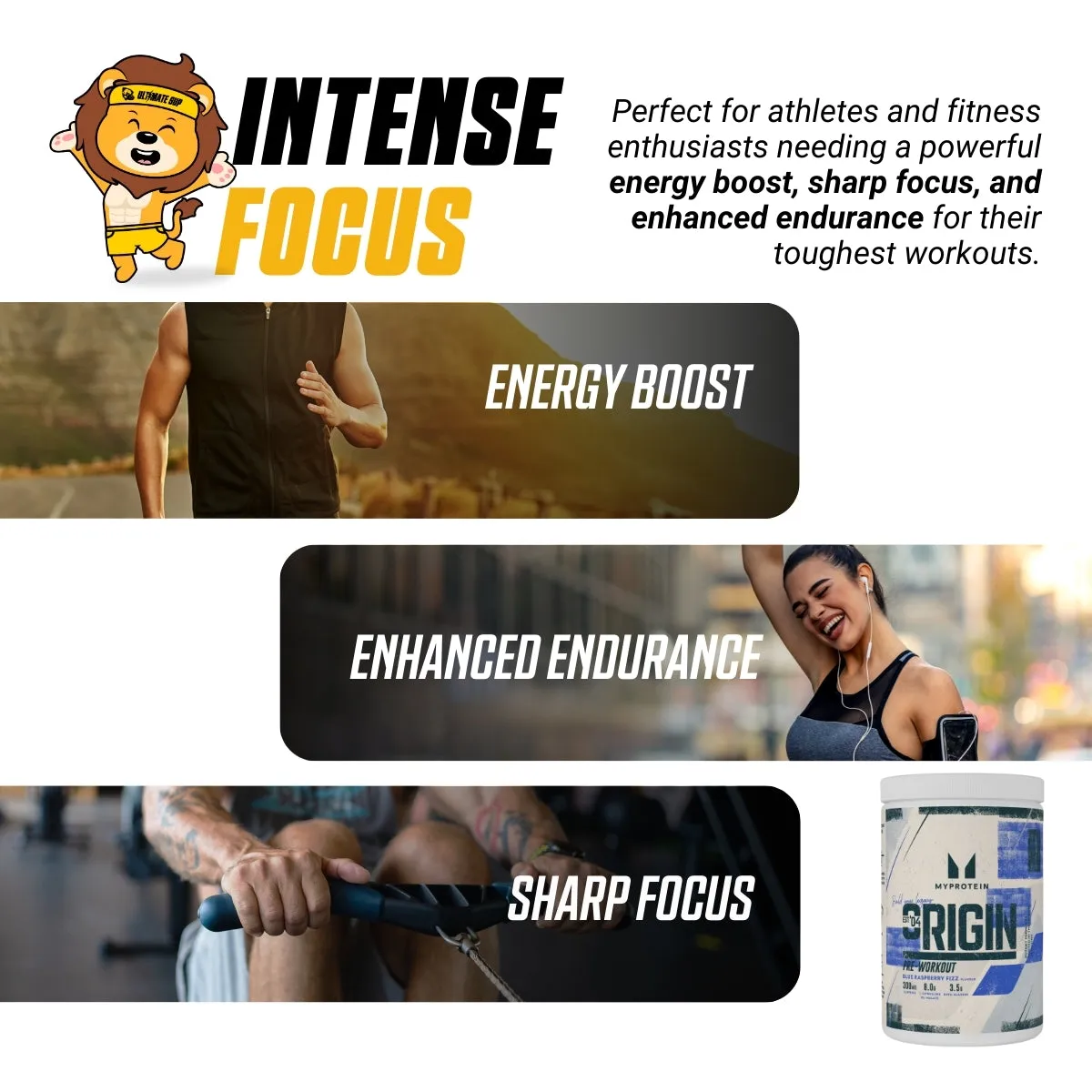 MyProtein Origin Pre Workout, 300mg Caffeine, Elevate Endurance, Boost Performance, Various Flavors, 600g, 60 servings