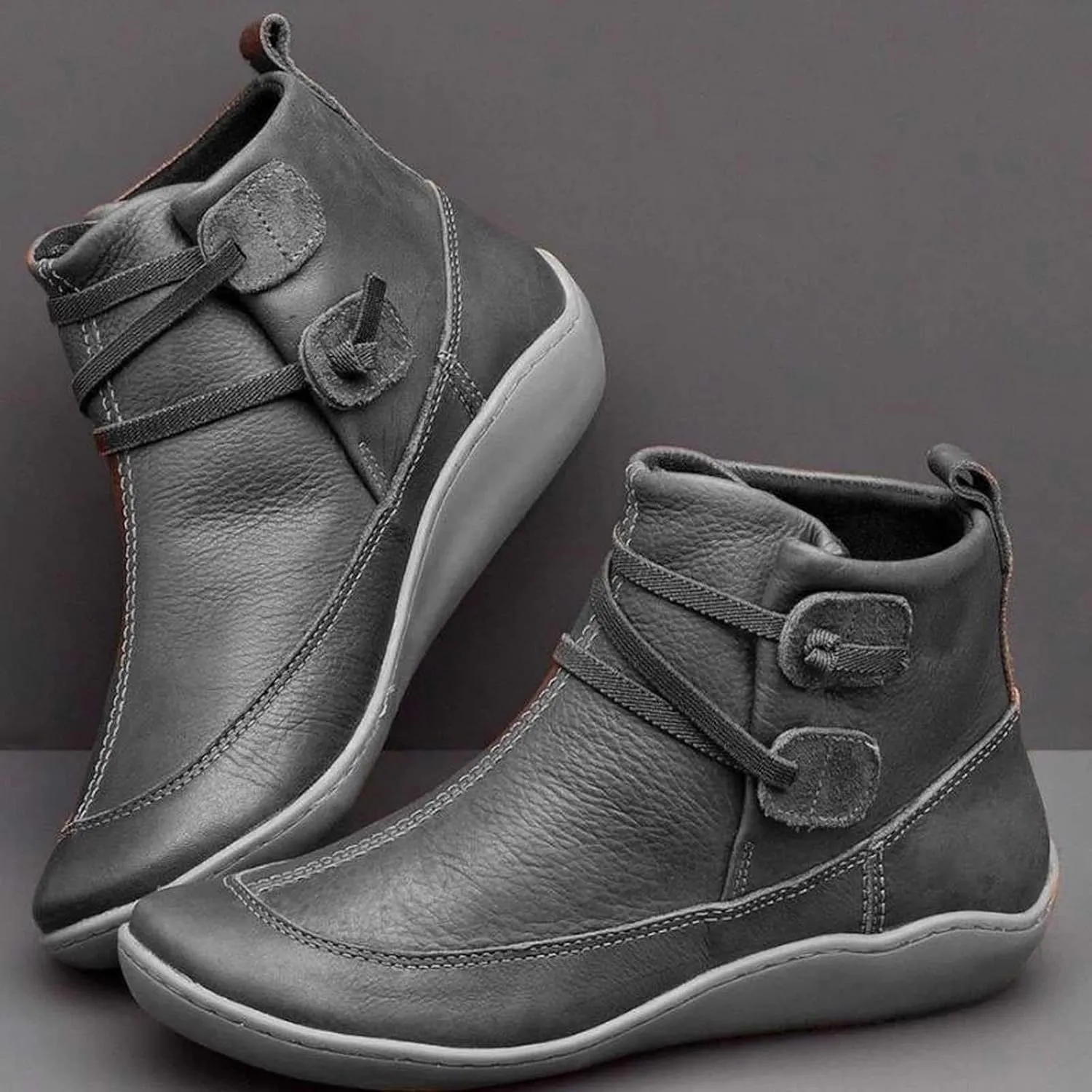 Platform Boots for Women Ankle Women's Booties Low Heel Womens Ankle Boots Hiking Boot Laces Men Closed Back Lightweight Breathable Chunky Block Low Heel Vintage