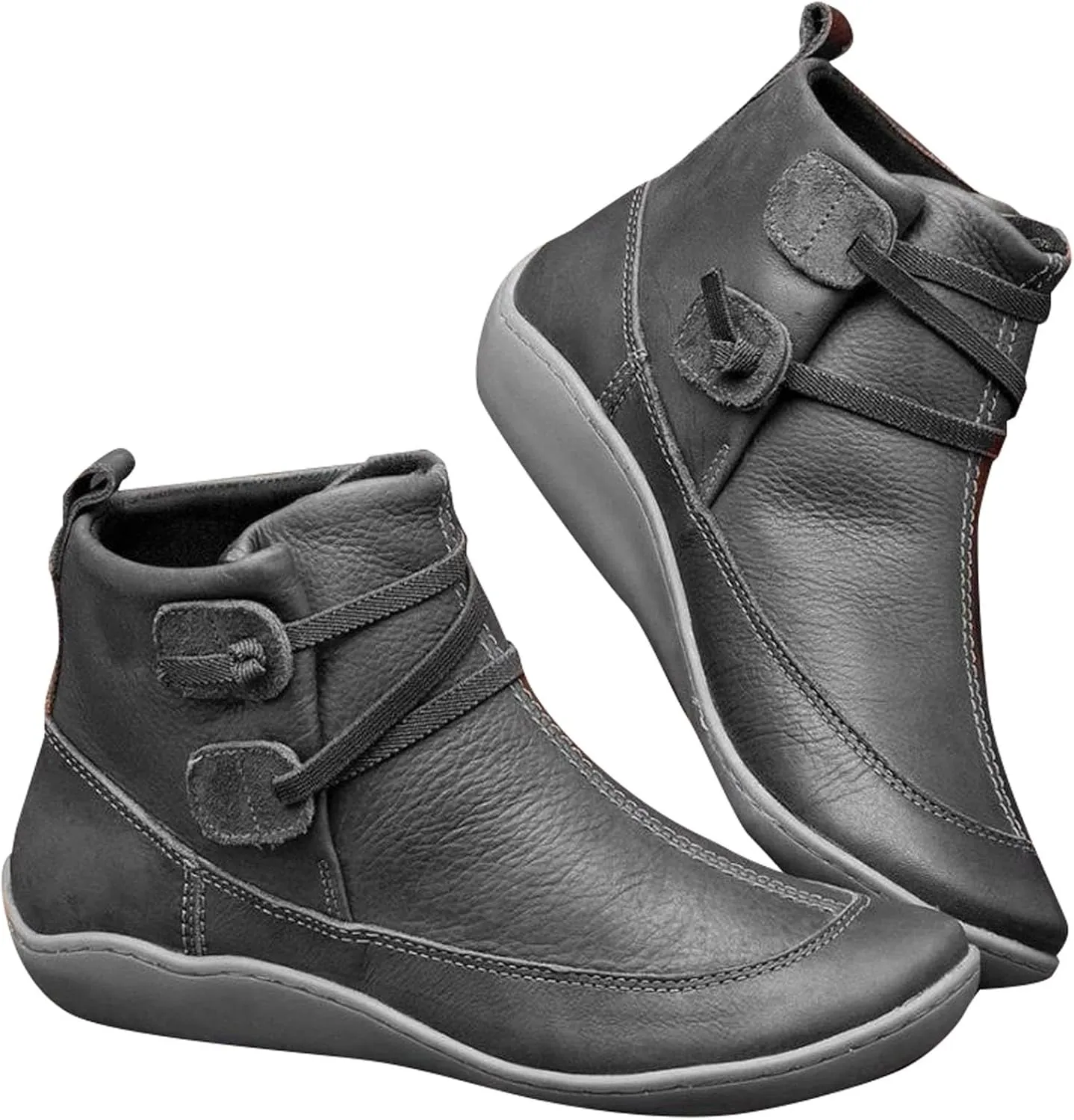 Platform Boots for Women Ankle Women's Booties Low Heel Womens Ankle Boots Hiking Boot Laces Men Closed Back Lightweight Breathable Chunky Block Low Heel Vintage