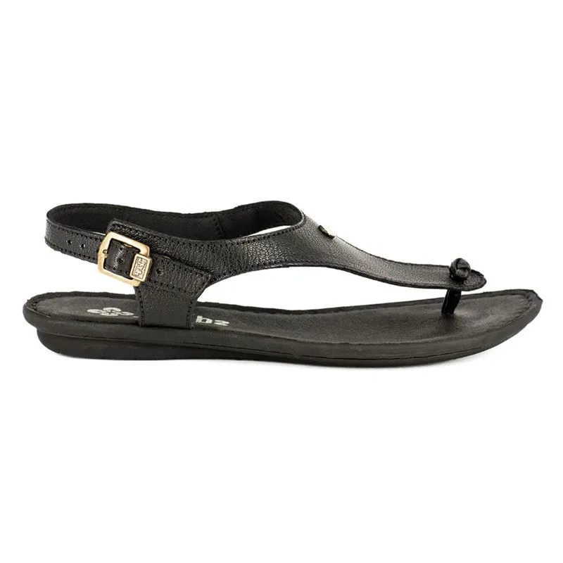 Tsonga Ovaroli Leather Thong Sandals - Black Cayak