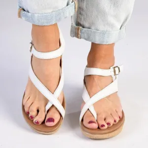 Tsonga Umnyango Leather Cork Wrap Sandals - White Cayak