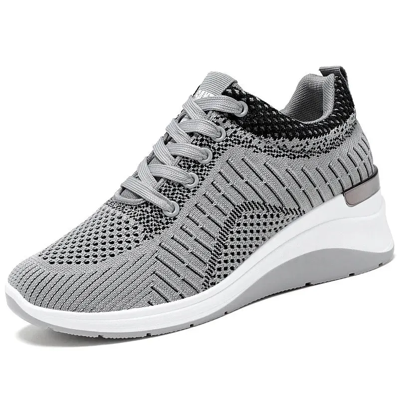 Women Casual Height Increasing Sport Wedge Sneakers