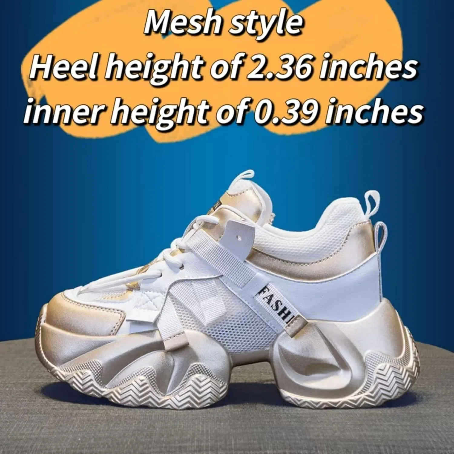 Women's Lace-Up Chunky Sneakers Casual Breathable Platform Dad Shoes