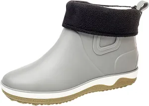 Womens Rain Boots Waterproof Fur Lined Mens Grounded Footwear Boots Ankle Booties Heels Slip On Barefoot Shoes Slip On Non-Slip Rubber Waterproof Wide Calf Boots