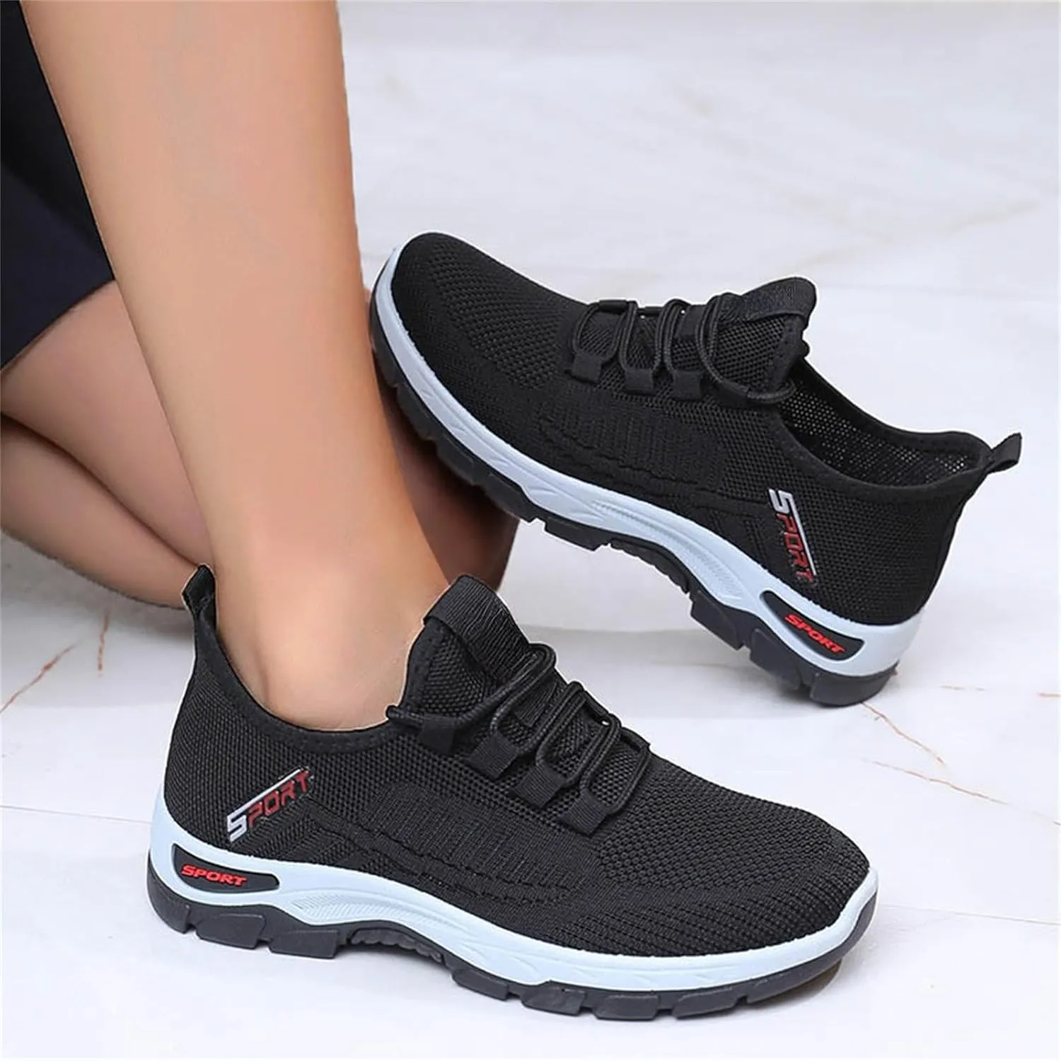 Women's Walking Shoes Arch Support Non Slip Work Shoes Lightweight Casual Breathable Tennis Shoe Work Shopping Travel Sport Athletic Sneakers Gym Tennis Slip On Comfortable Lightweight Shoe