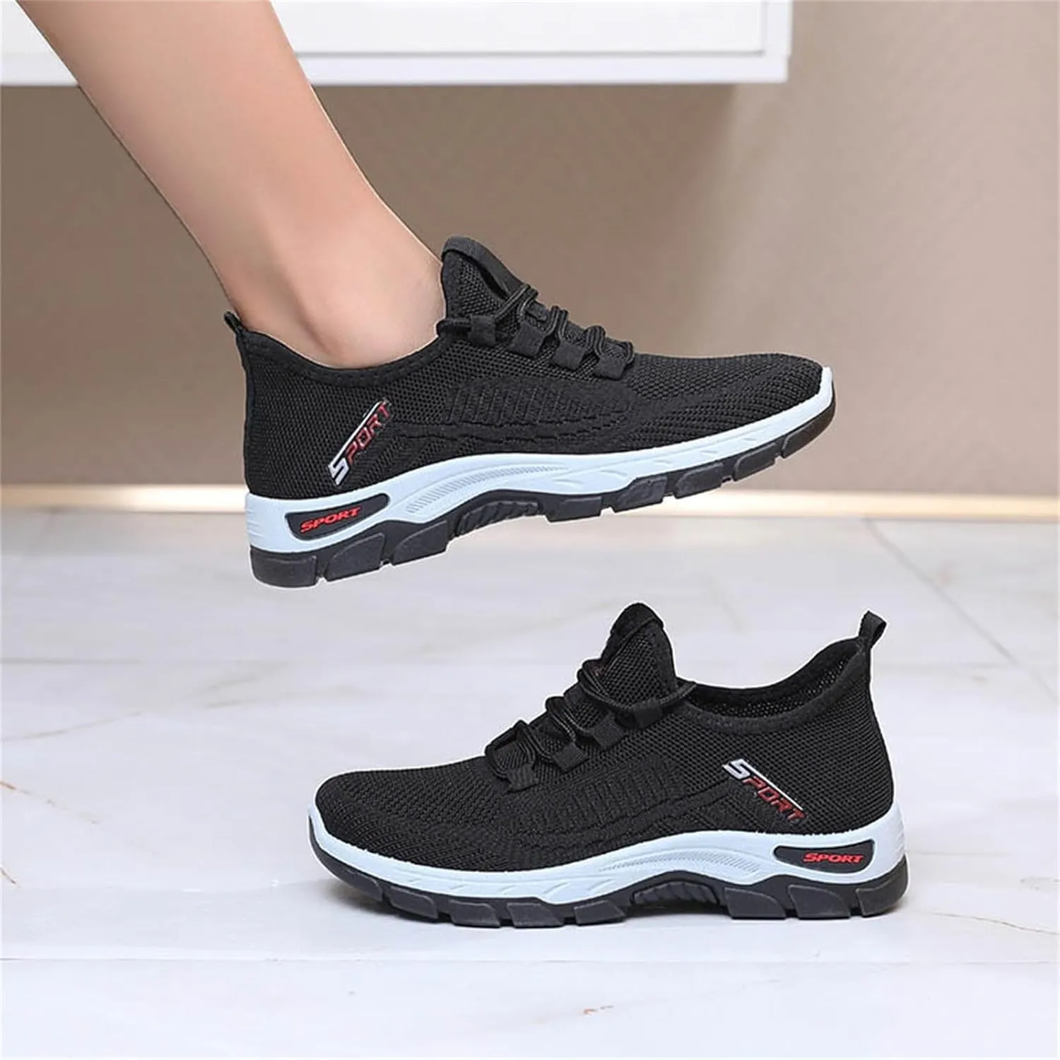 Women's Walking Shoes Arch Support Non Slip Work Shoes Lightweight Casual Breathable Tennis Shoe Work Shopping Travel Sport Athletic Sneakers Gym Tennis Slip On Comfortable Lightweight Shoe