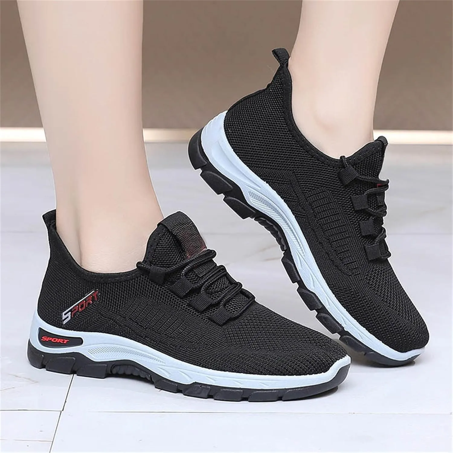 Women's Walking Shoes Arch Support Non Slip Work Shoes Lightweight Casual Breathable Tennis Shoe Work Shopping Travel Sport Athletic Sneakers Gym Tennis Slip On Comfortable Lightweight Shoe